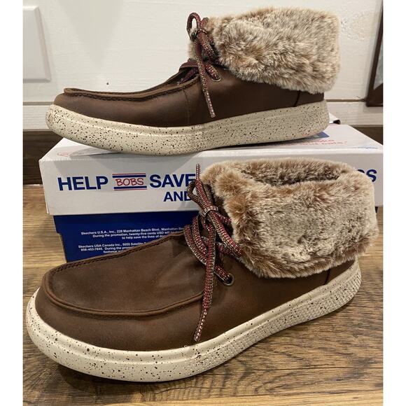 Bobs From Skechers Size 7.5 Booties 113443/BRN Skipper Hang Glider Memory Foam - Picture 1 of 8